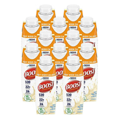 BOOST Very High Calorie bottle in vanilla flavor for energy on the go
