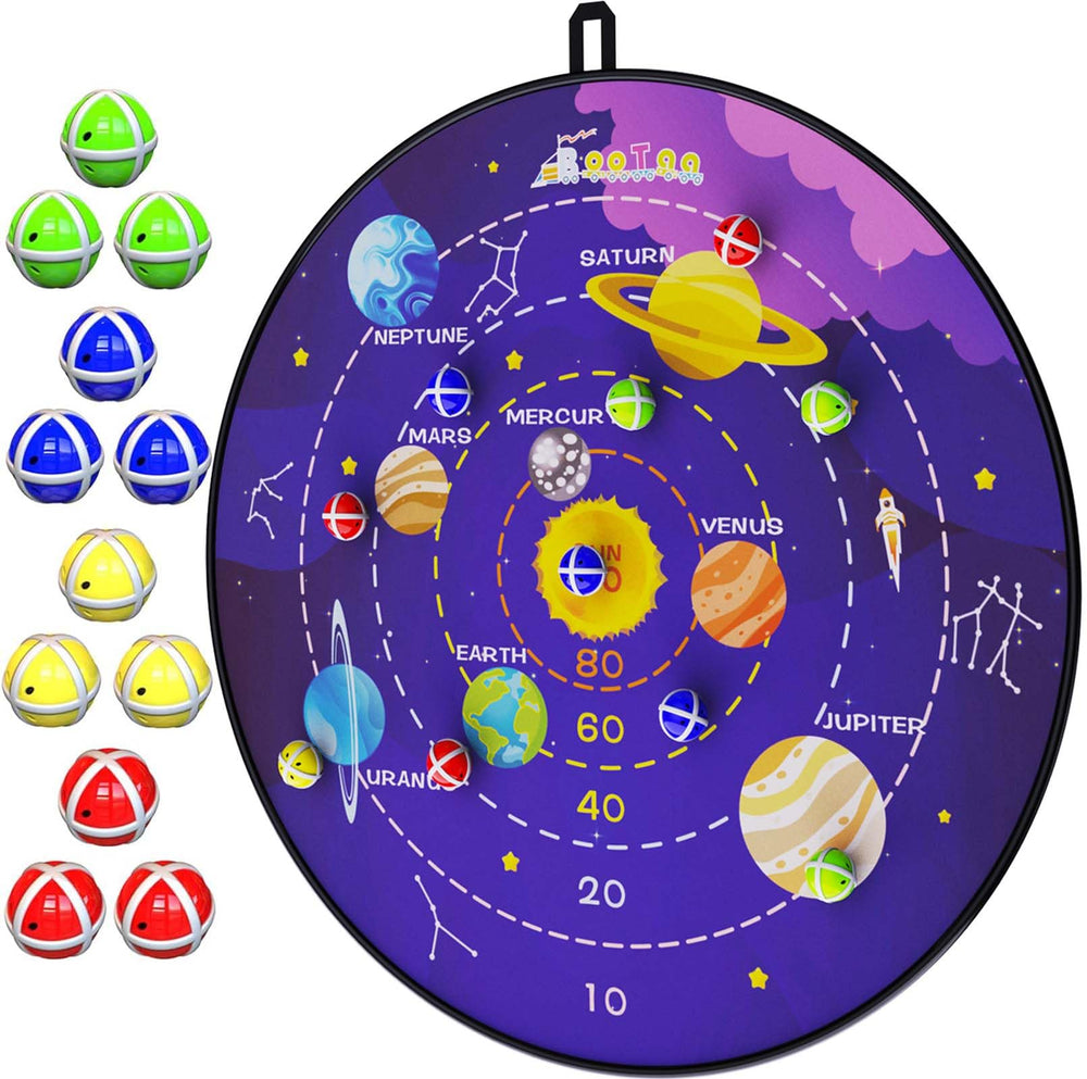 BooTaa 29-inch large dart board for kids with sticky balls for easy indoor play.