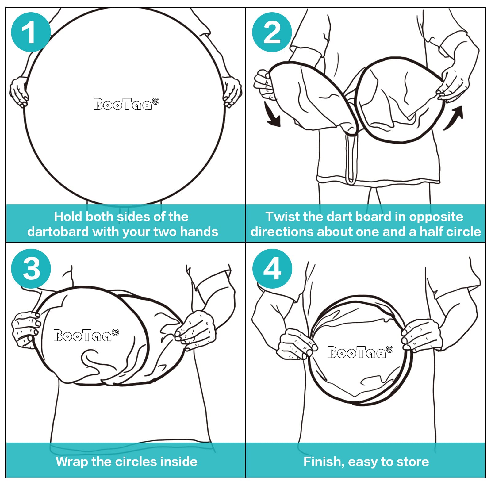 BooTaa includes a hook for quick hanging and storage.