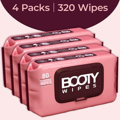 BOOTY WIPES large 9x7 sheets provide full coverage for quick cleansing.