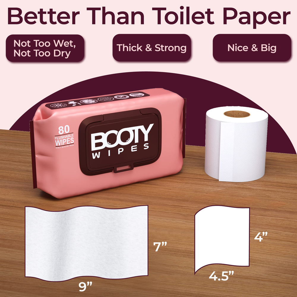 BOOTY WIPES are flushable and break down easily for responsible disposal.