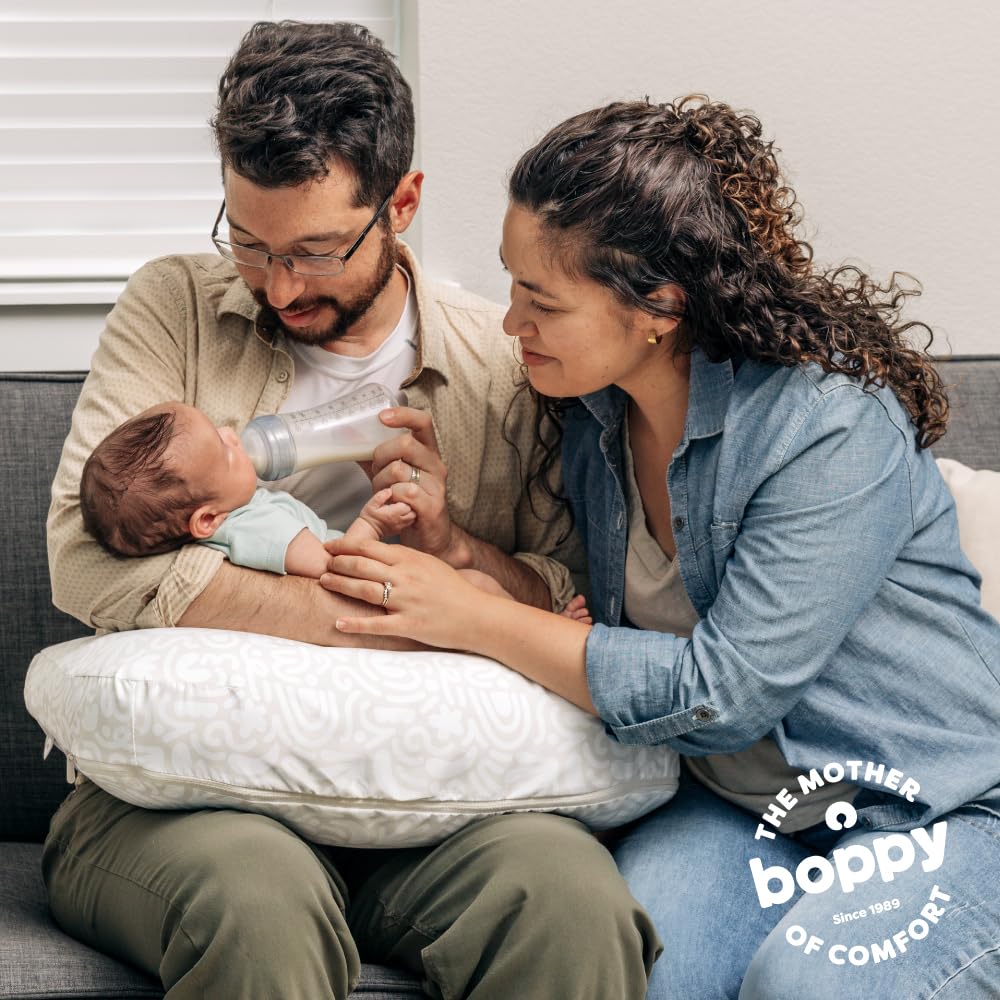 Boppy Nursing Pillow shows spacious surface for versatile feeding positions.