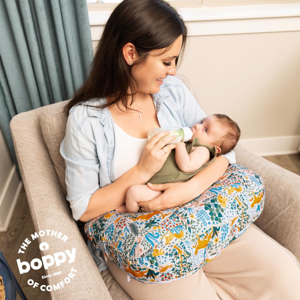 Boppy Nursing Pillow high lift brings baby closer for easier latch.