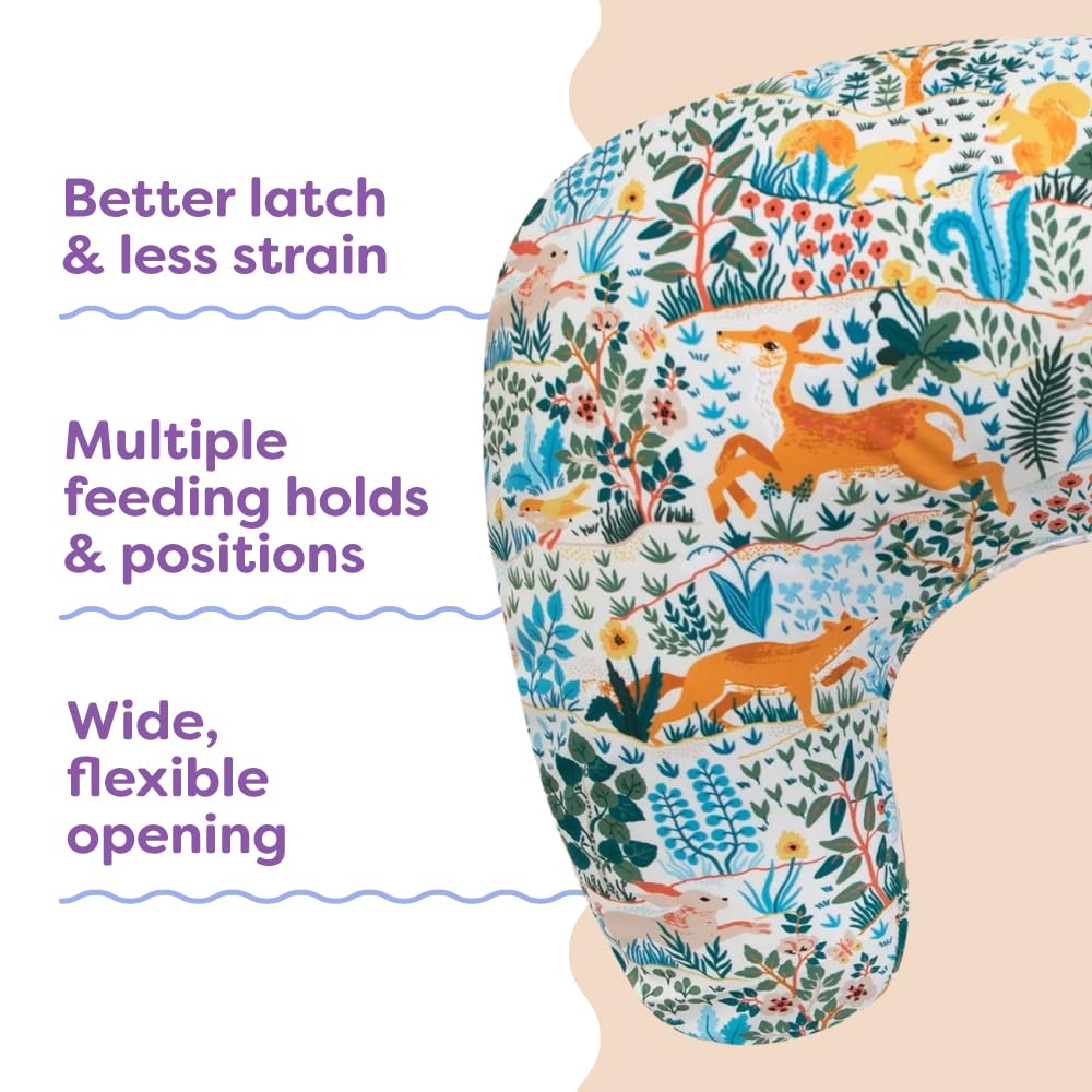 Boppy Nursing Pillow hypoallergenic recycled-fiber fill retains shape.