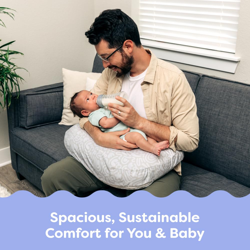 Boppy Nursing Pillow cover is machine-washable for easy cleanup.