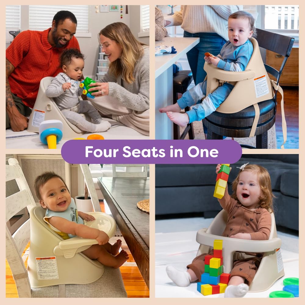 Boppy Proper Posture seat harness and T-bar for secure seating.