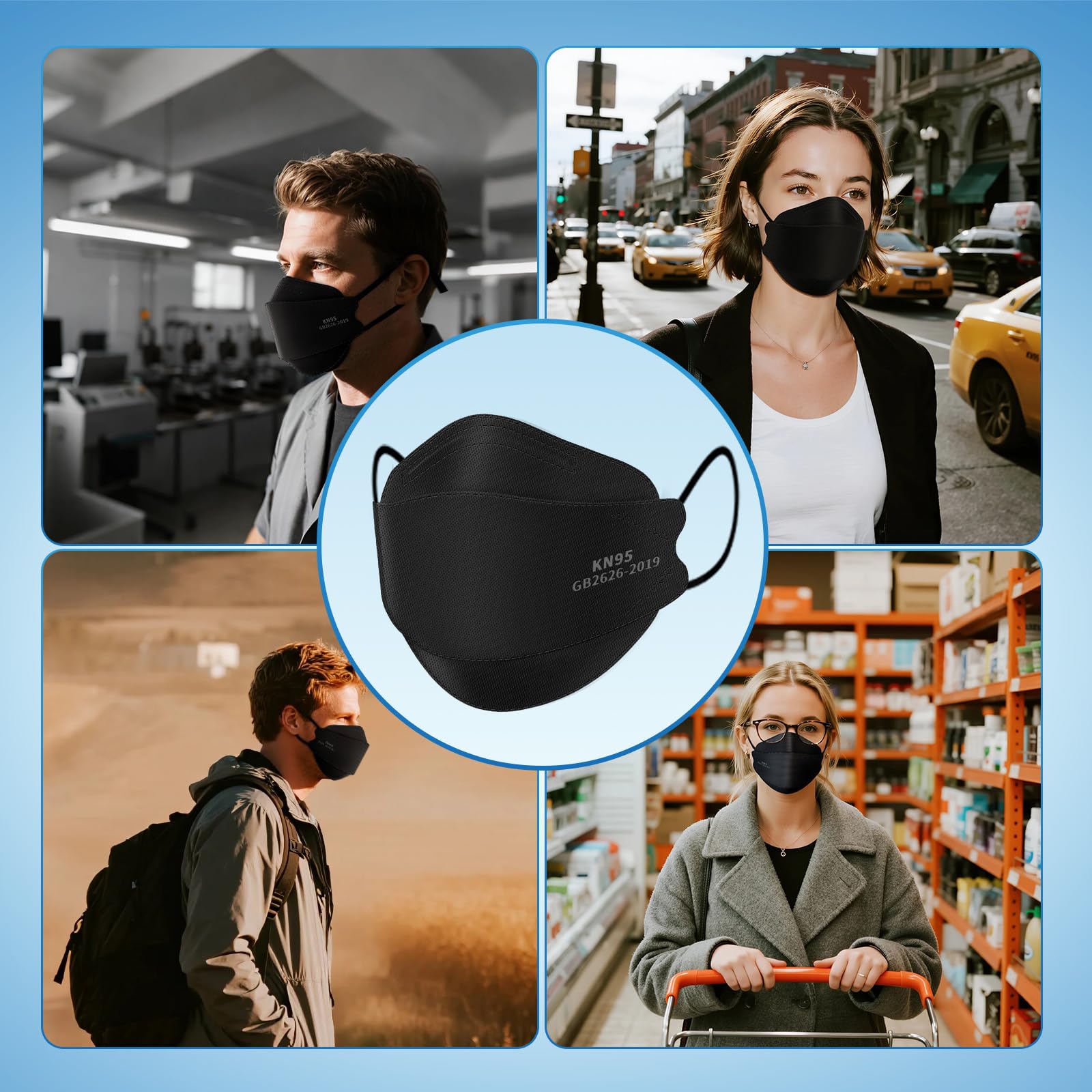 Borje KN95 mask suitable for home, office, and travel.