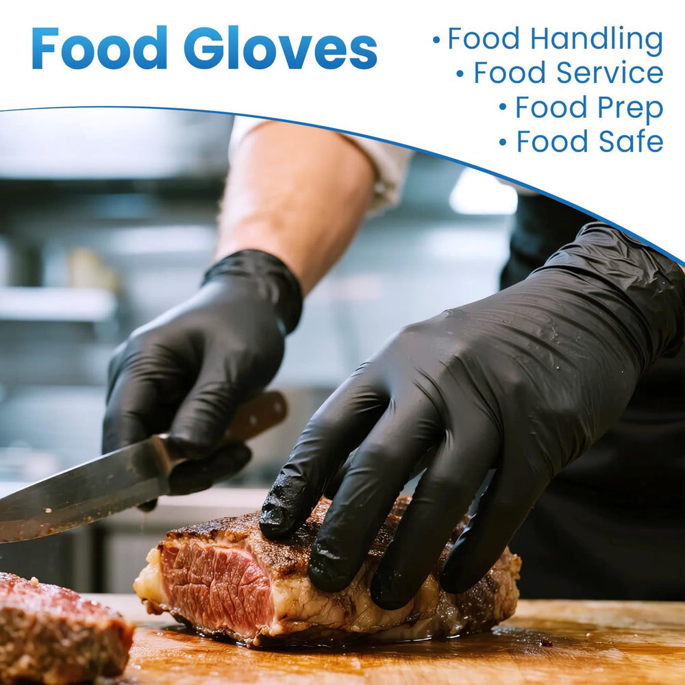 Ambidextrous Borje black nitrile gloves for versatile use