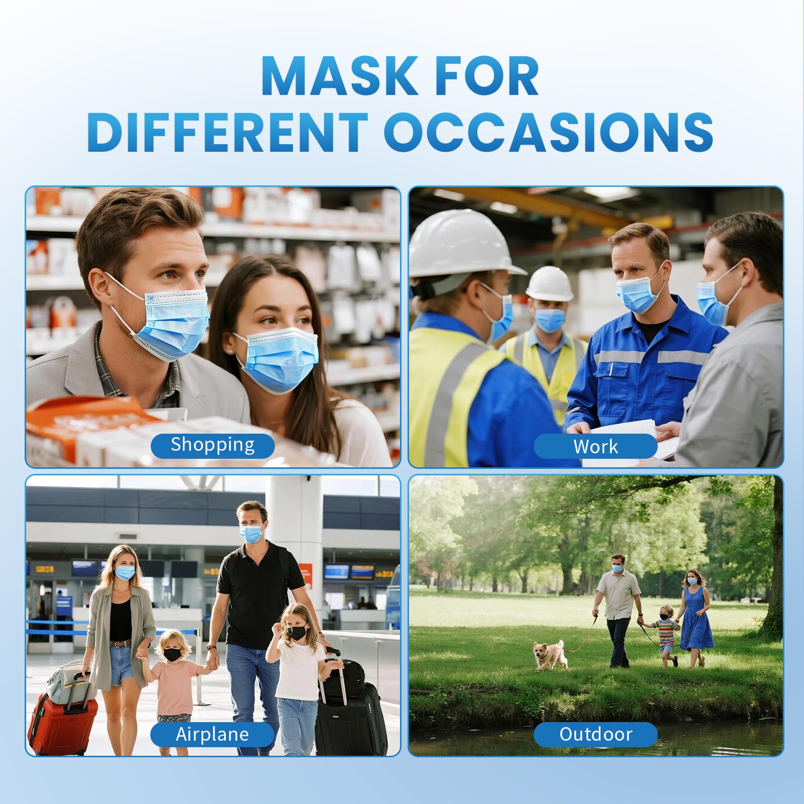 Masks ready for public events and catering settings.
