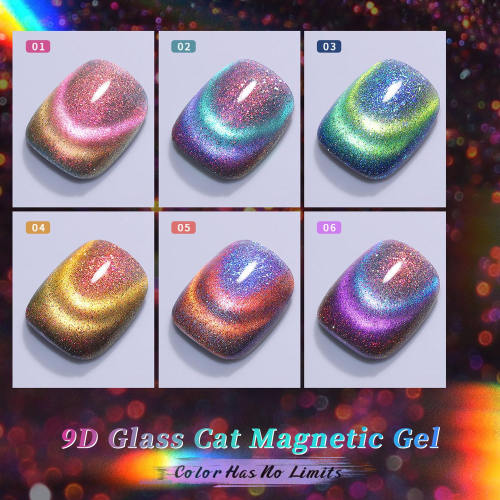 Born Pretty 9D chameleon glitter closeup shows magnet-activated color shift.