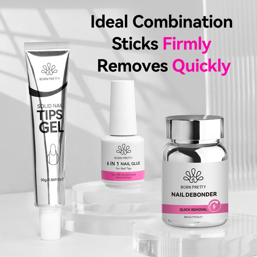 Born Pretty acetone-free formula protects natural nails during removal.
