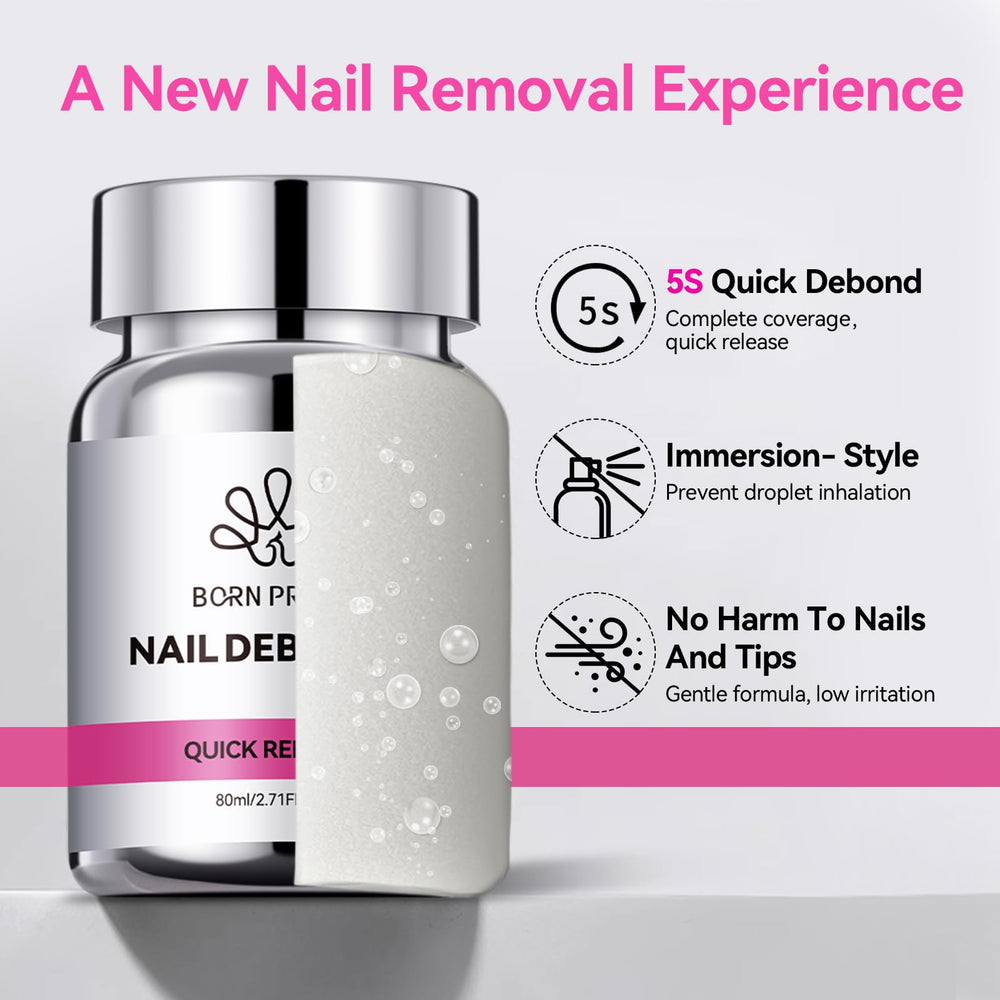 Born Pretty precision sponge demonstrates drip-free, even application during glue removal.