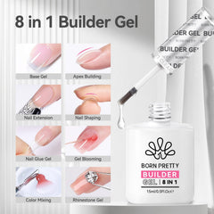 Born Pretty 8-in-1 apex-builder visual highlights structure for strong, shaped nails.