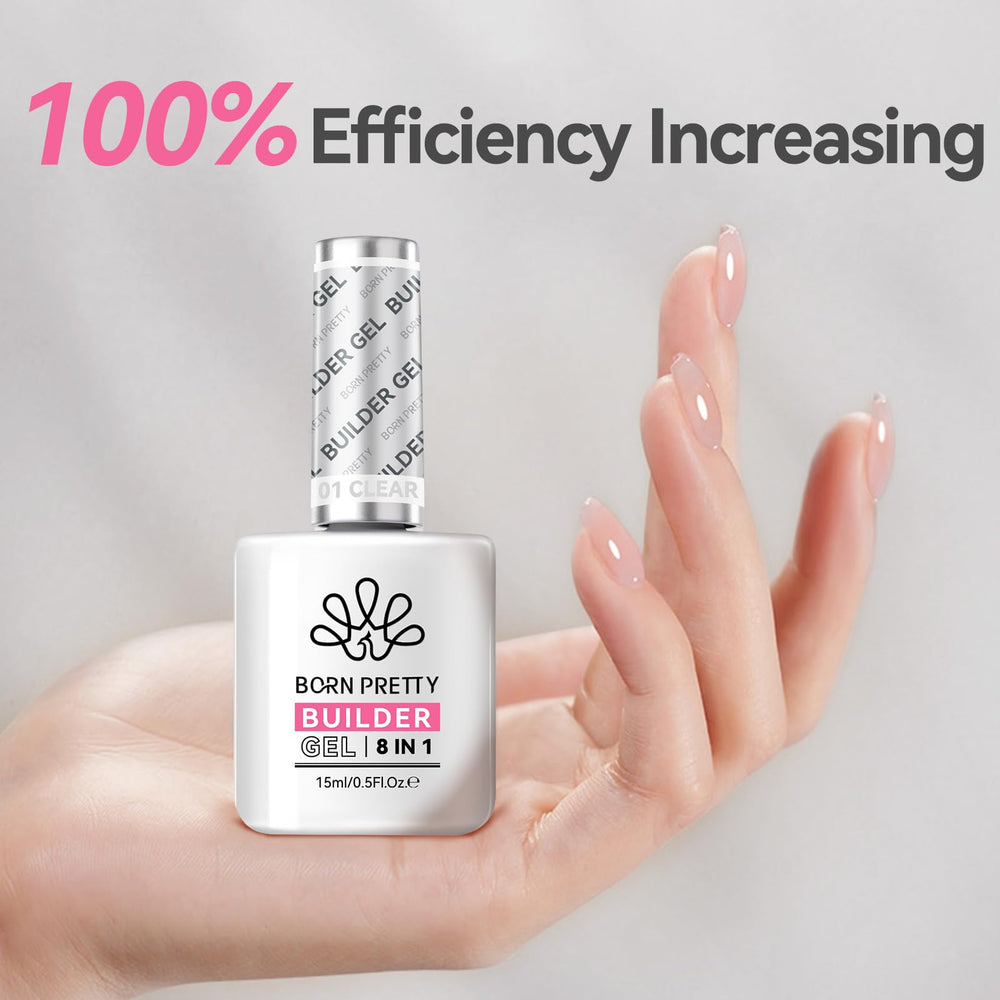 Born Pretty 8-in-1 gems-adhesive shot suggests secure rhinestones and decorations.