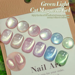 Born Pretty Cat Magnetic Eye Nail Green shimmer for a refreshing summer look