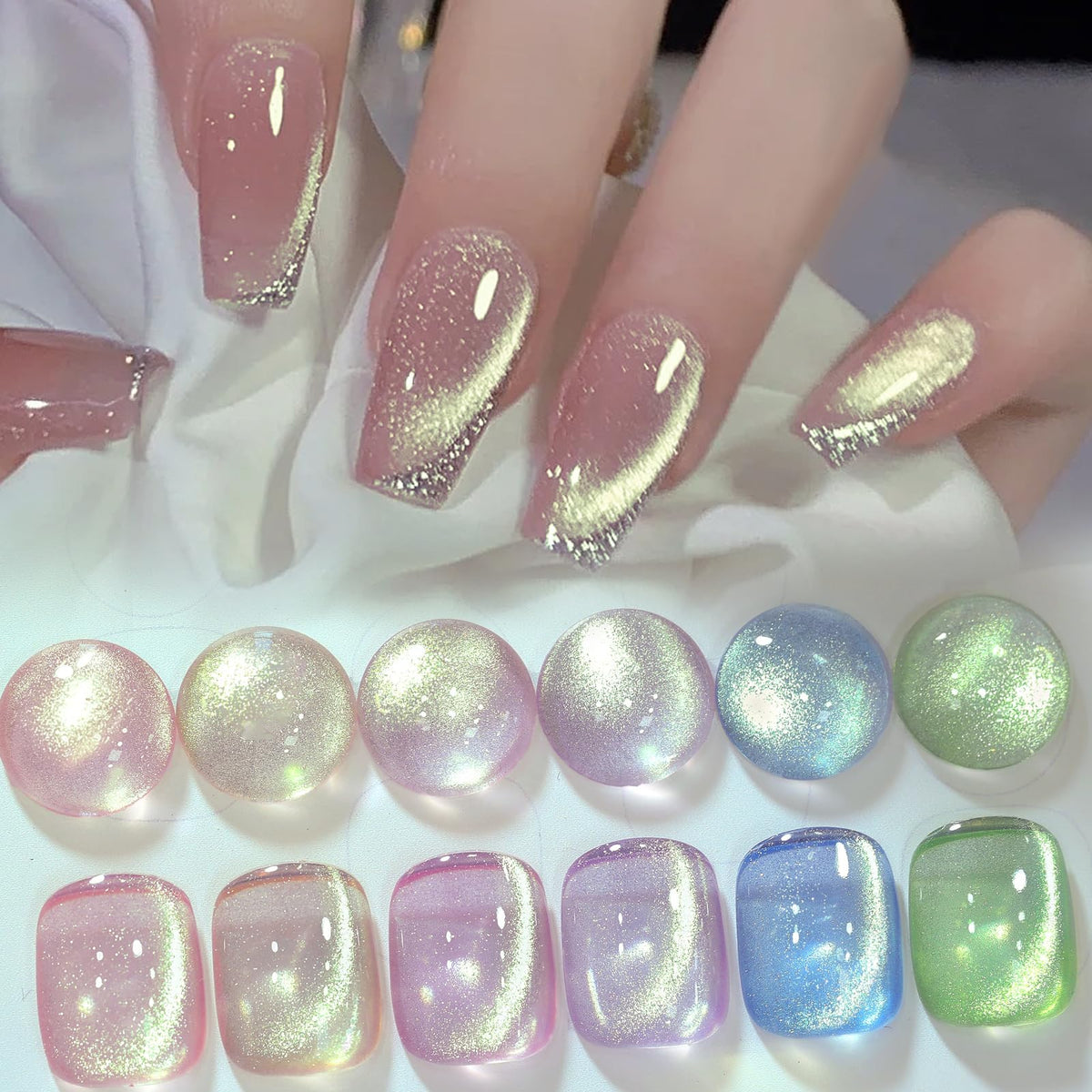 Born Pretty Cat Magnetic Eye Nail Pink glow for quick spring manicure