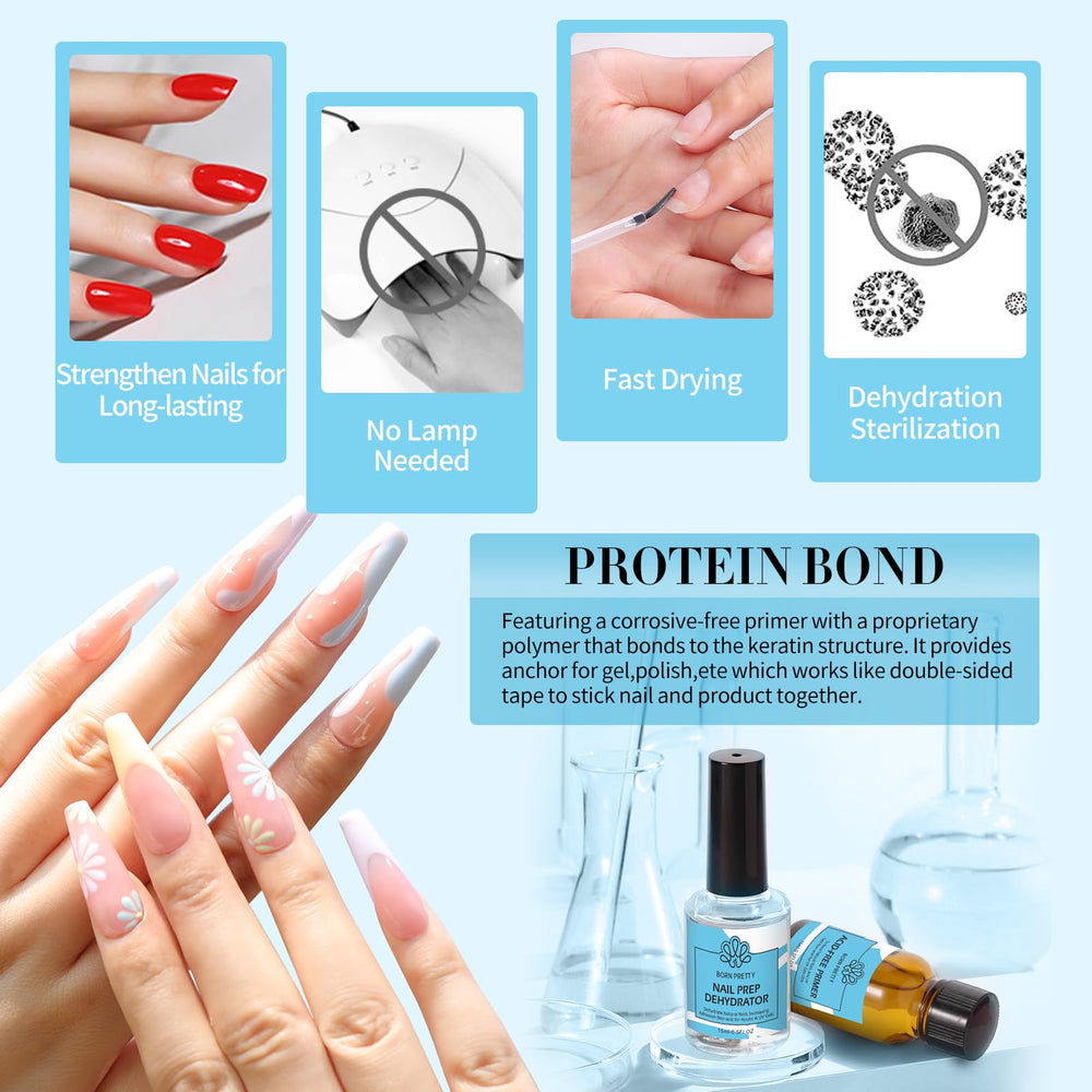 Closeup of Born Pretty Primer application forming an even bonding layer.