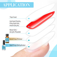 Acid-free Born Pretty Primer enhances adhesion for a clean bond.