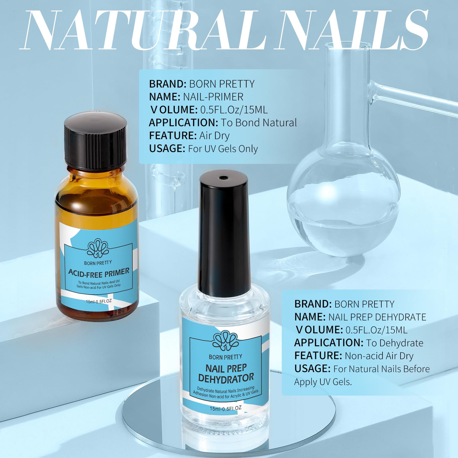 Born Pretty Nail Primer label closeup for professional salon use.