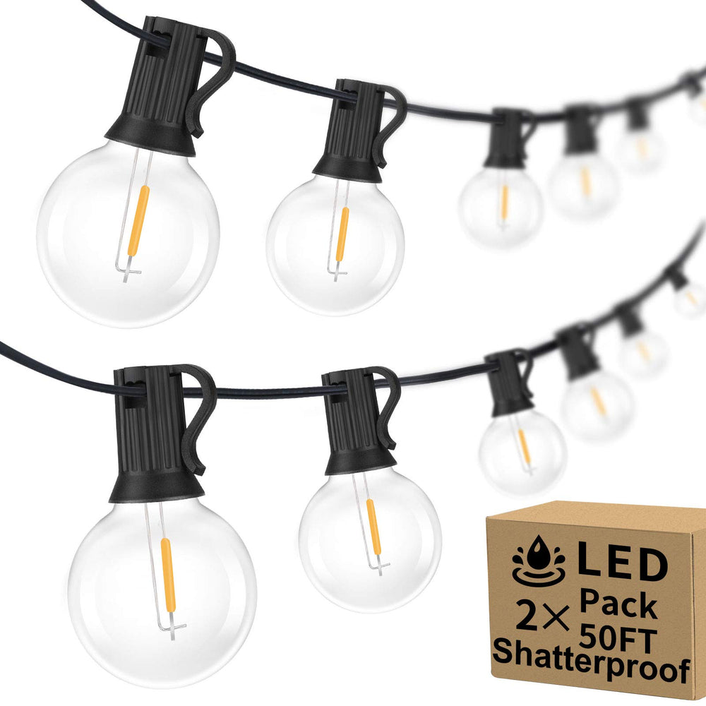 Bosceos 100ft G40 globe lights for outdoor ambiance and weather resistance.
