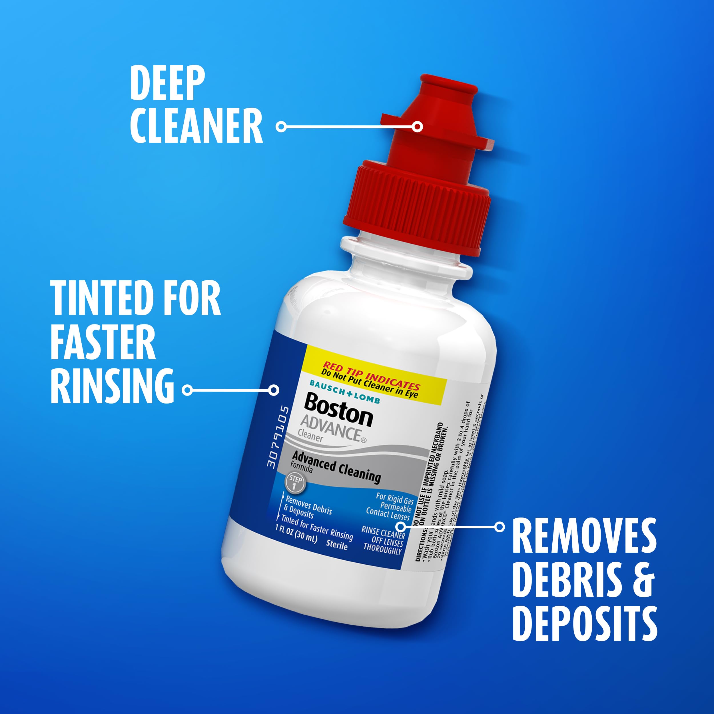 Boston Advance compatible with rigid gas permeable lenses for clean wear.