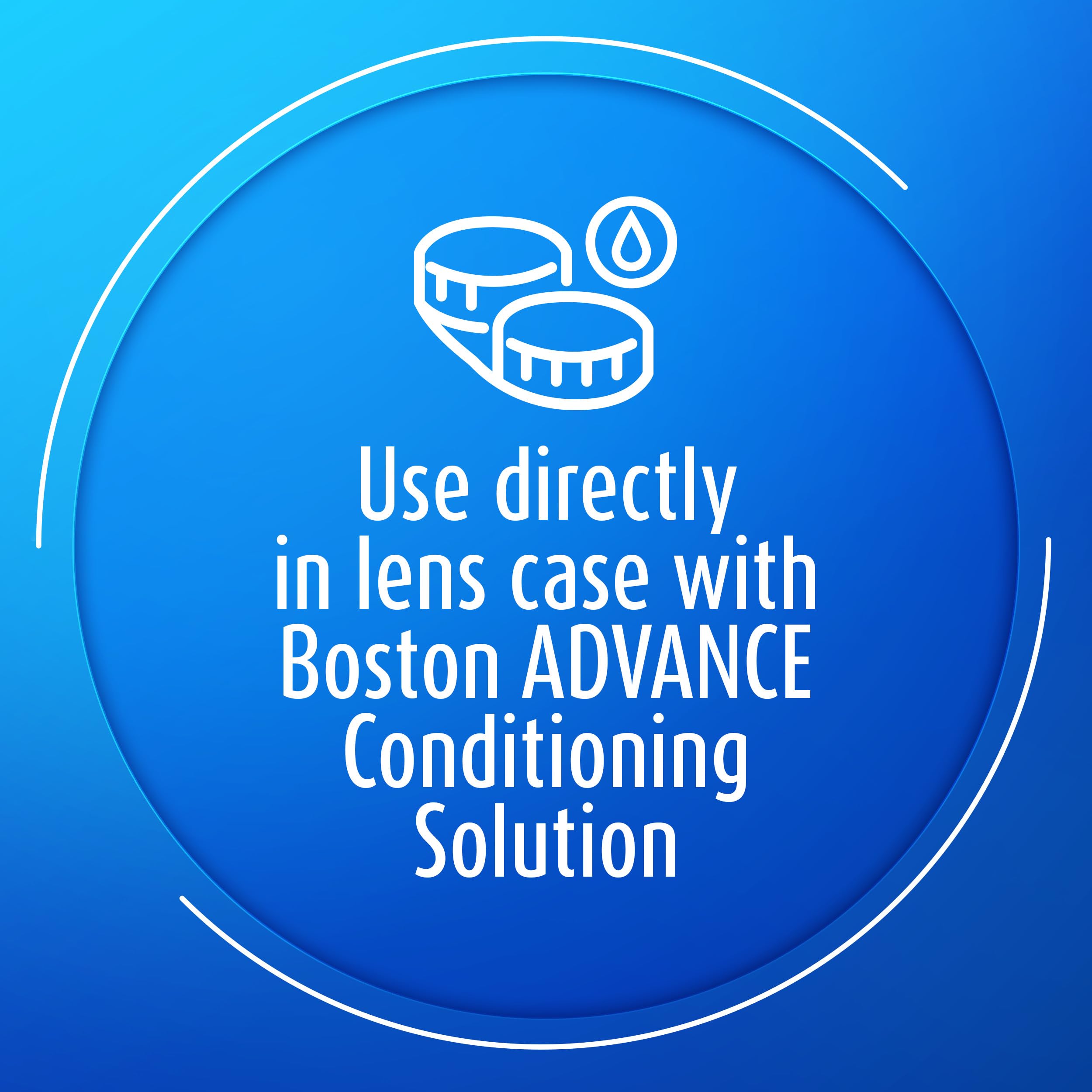 Preservative-free solution suitable for sensitive eyes during lens cleaning.