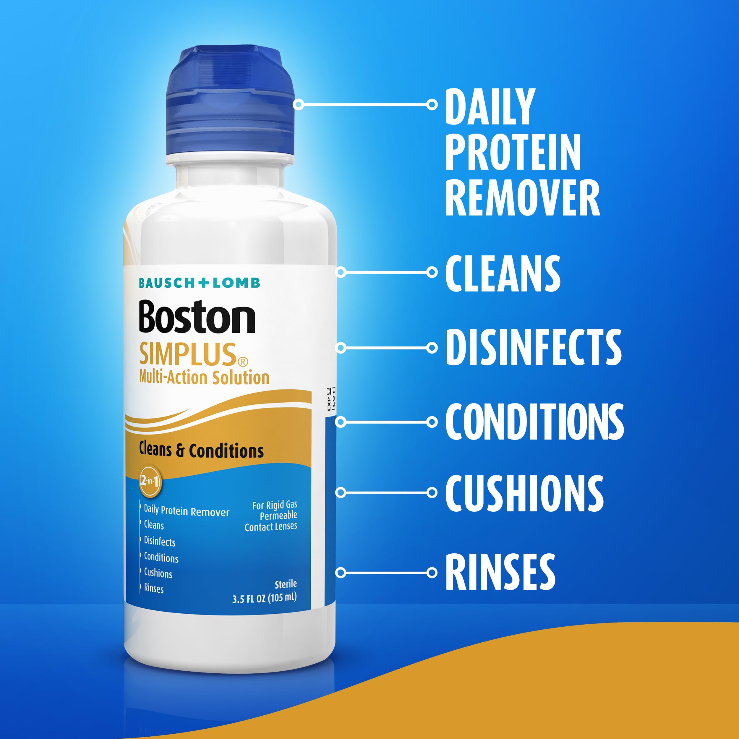 Boston SIMPLUS lenses soaking in solution for comfortable wear