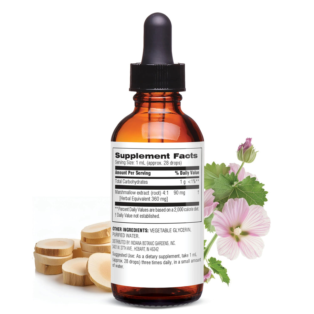Botanic Choice marshmallow root liquid extract pour demonstrates easy daily use.