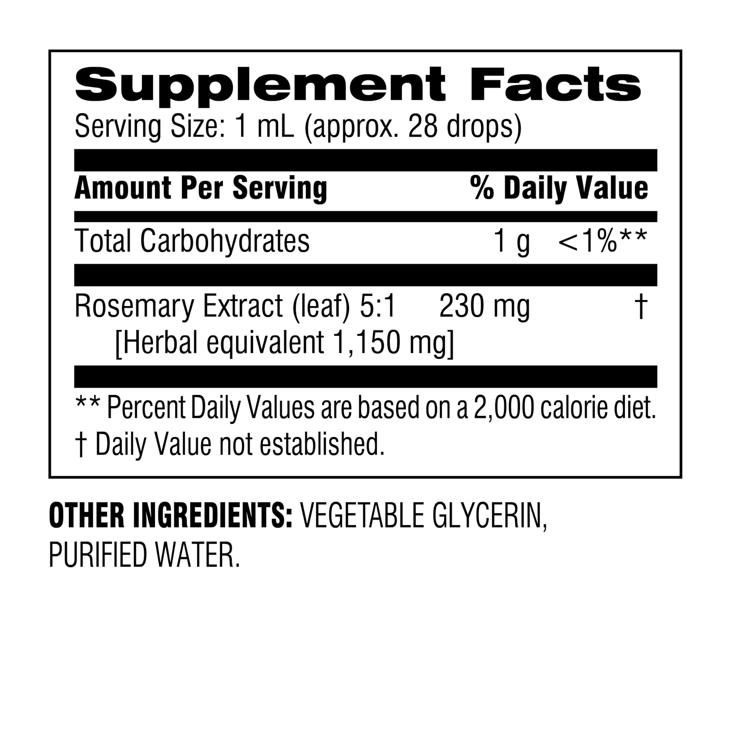 Botanic Choice Rosemary Leaf Liquid Extract dropper releasing a precise drop.