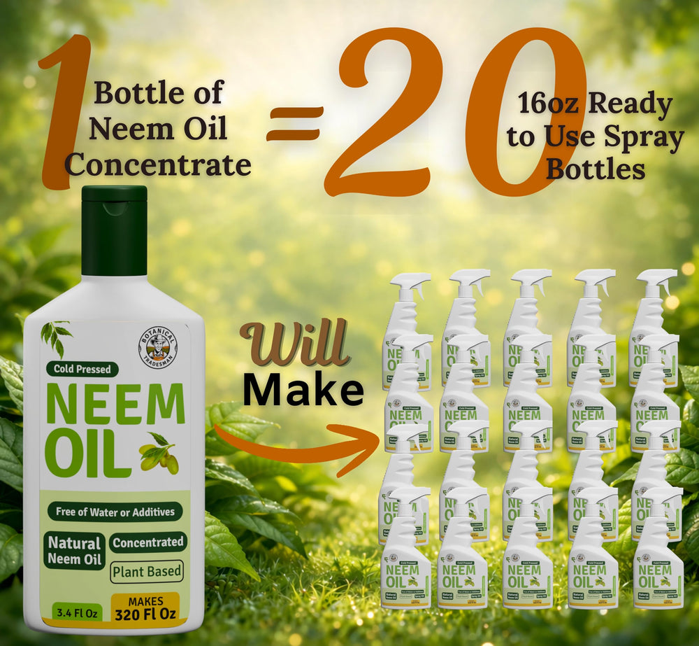 Botanical Tradesman Neem Oil Spray being diluted with water for safe application