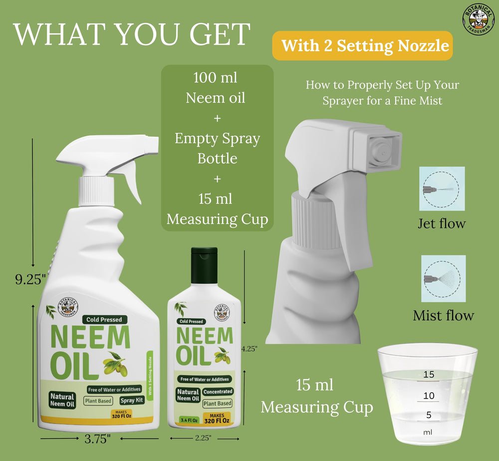 Botanical Tradesman Neem Oil Spray used on indoor houseplants for overall care