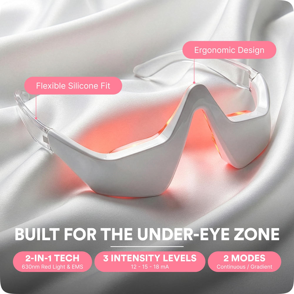 User applying microcurrent-assisted therapy with BOTANIQUE PARIS RevitalEyes
