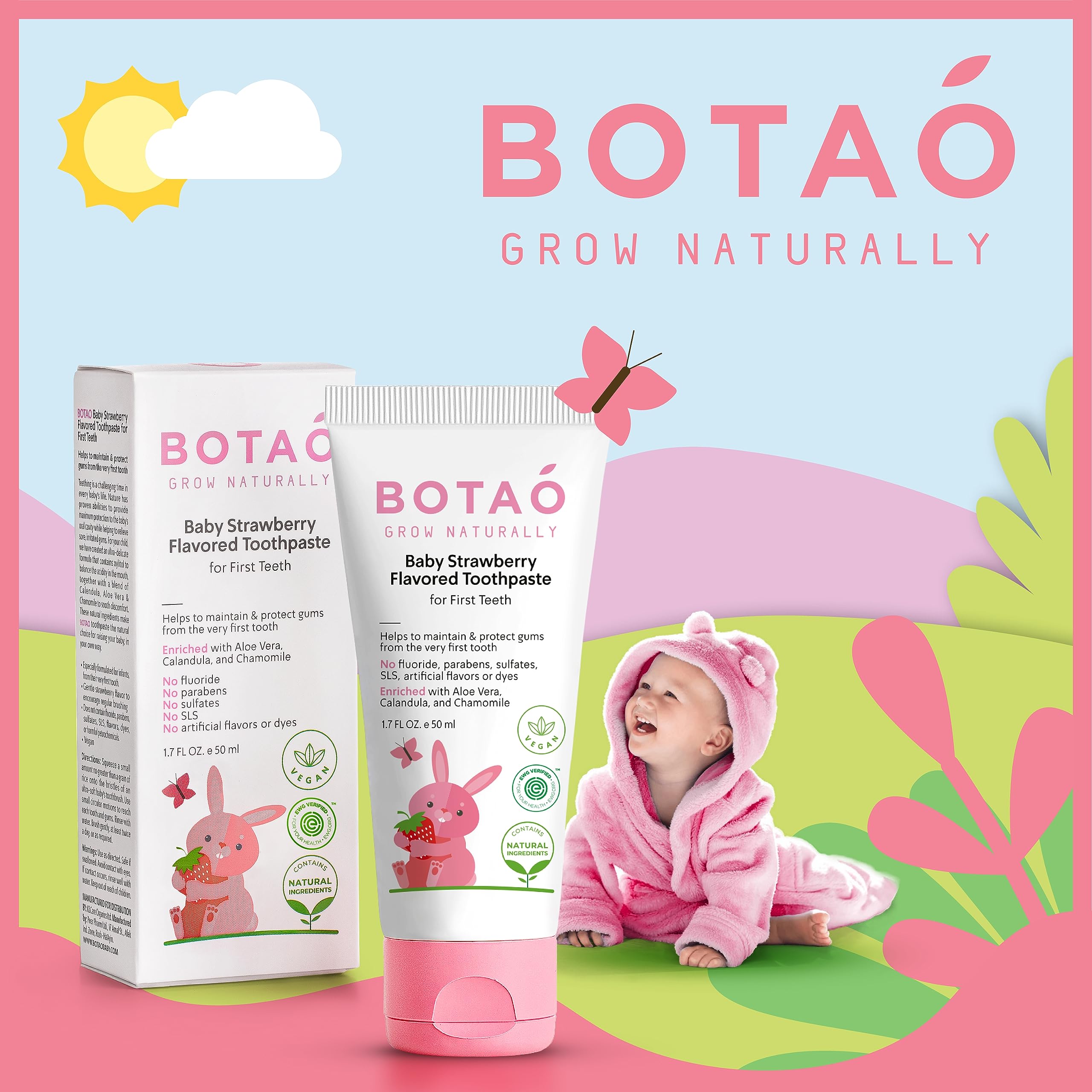 BOTAO gentle training toddlers toothpaste supports early brushing habits.