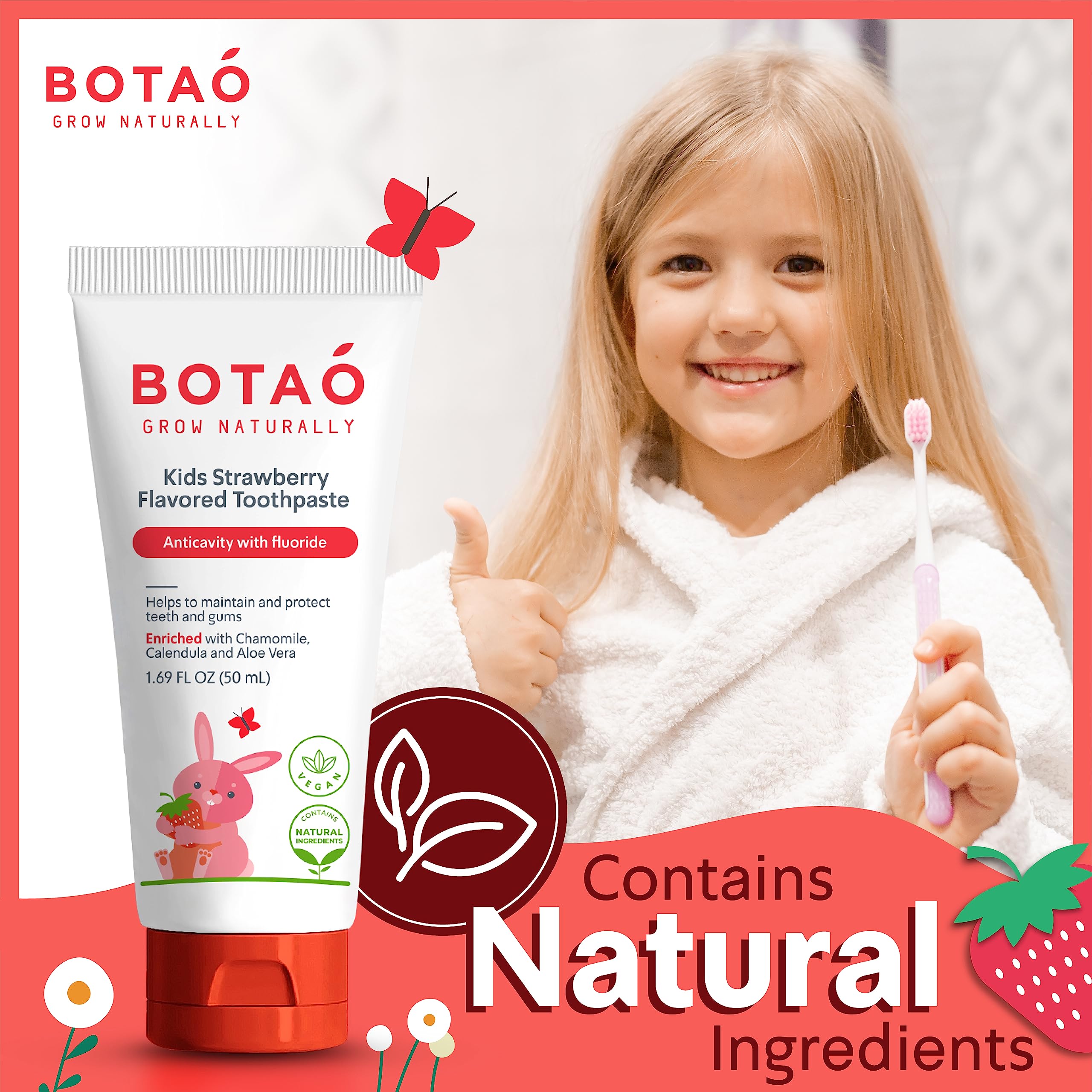 Botao Kids safe-to-swallow toothpaste symbol on packaging