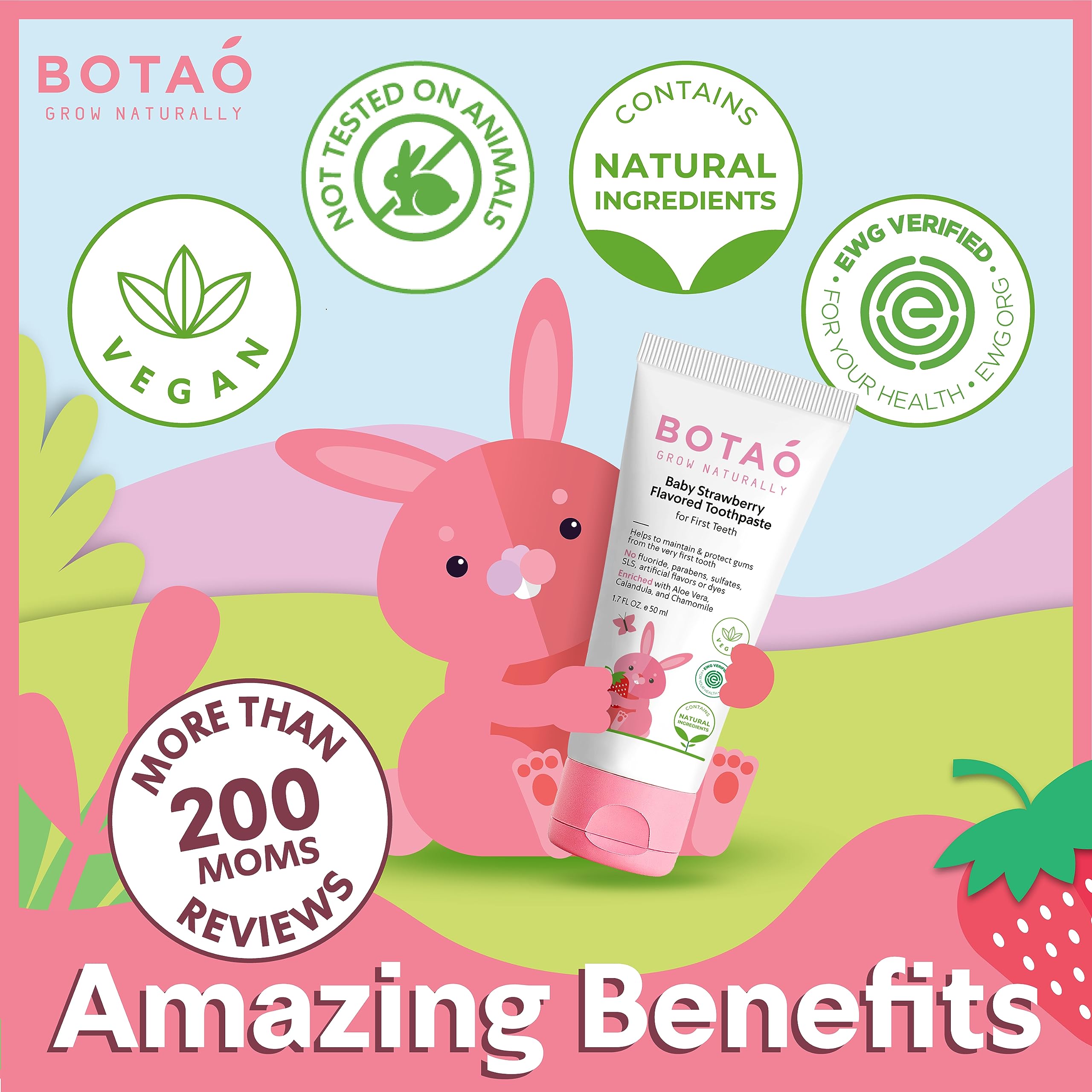 BOTAO toddler brushing session showcasing safe-to-swallow care.