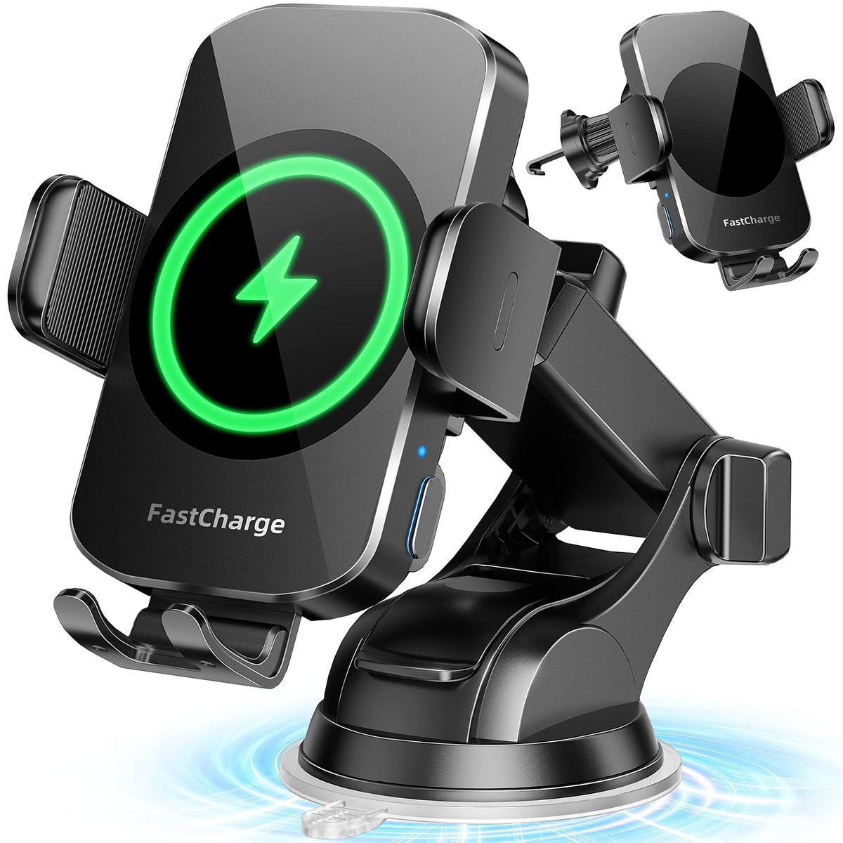 BothLin 3in1 wireless car charger mounted on dashboard for quick access.