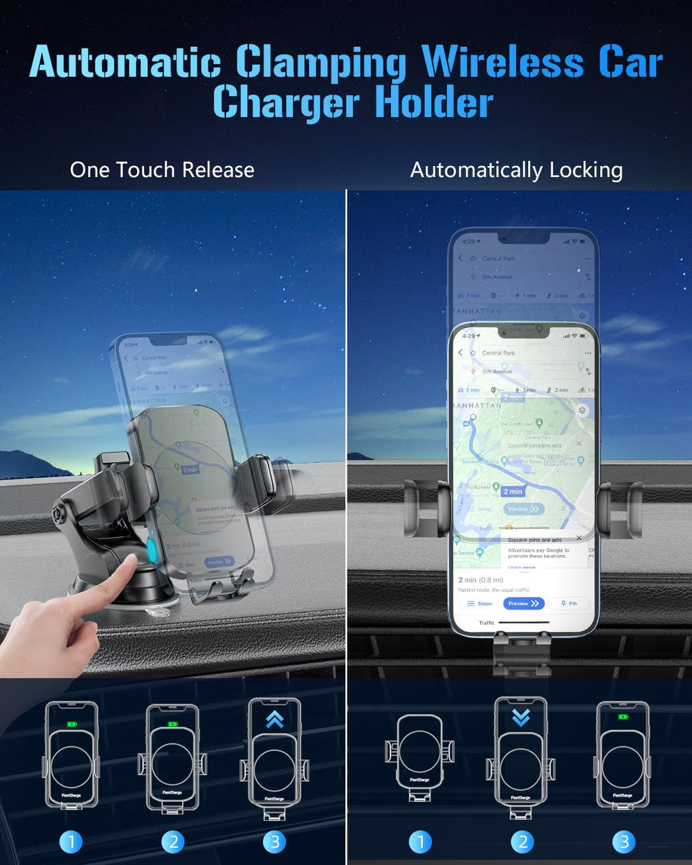 BothLin vent-clip installation offers versatile mounting in any car.