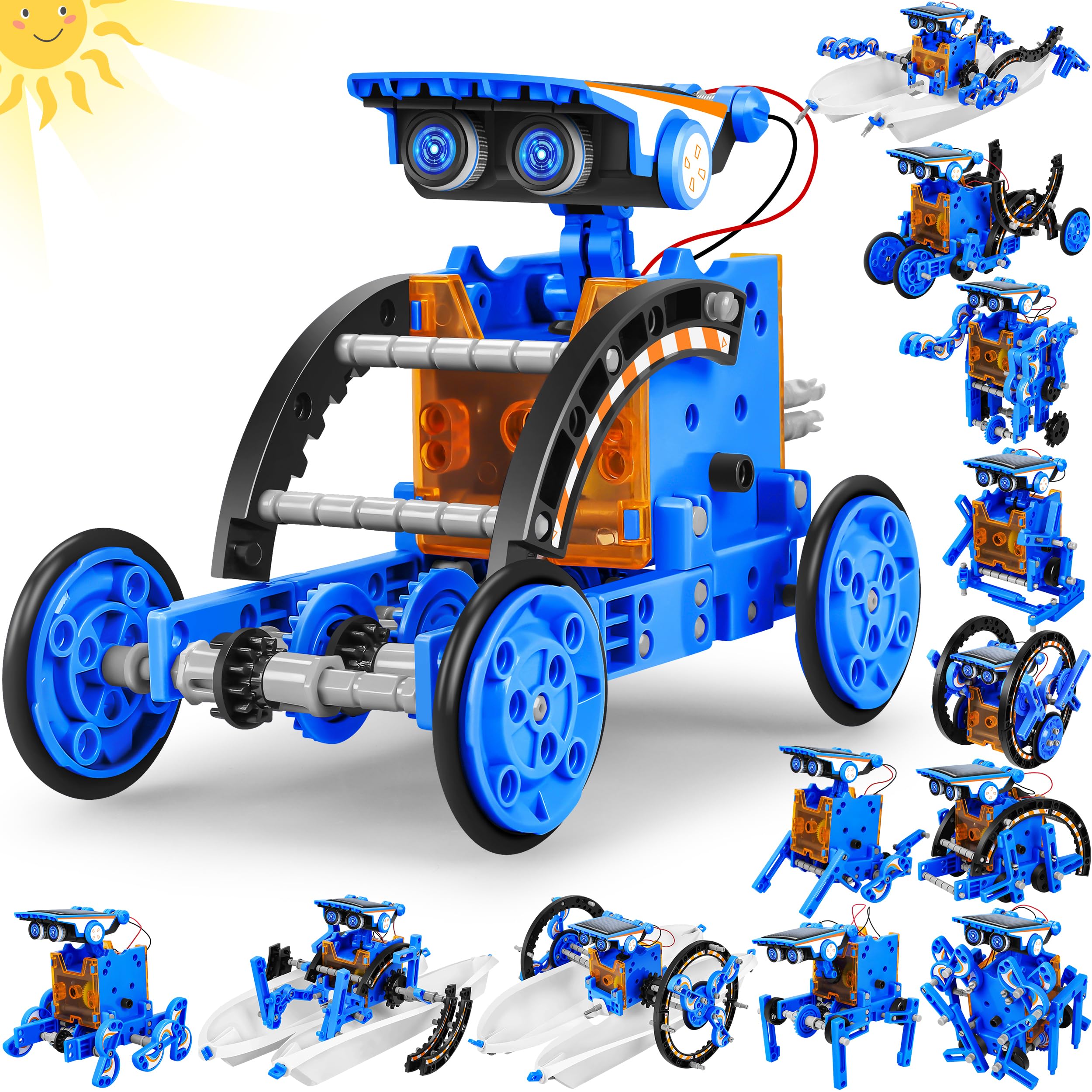 Bottleboom 13-in-1 solar robot kit box, inviting hands-on STEM learning.