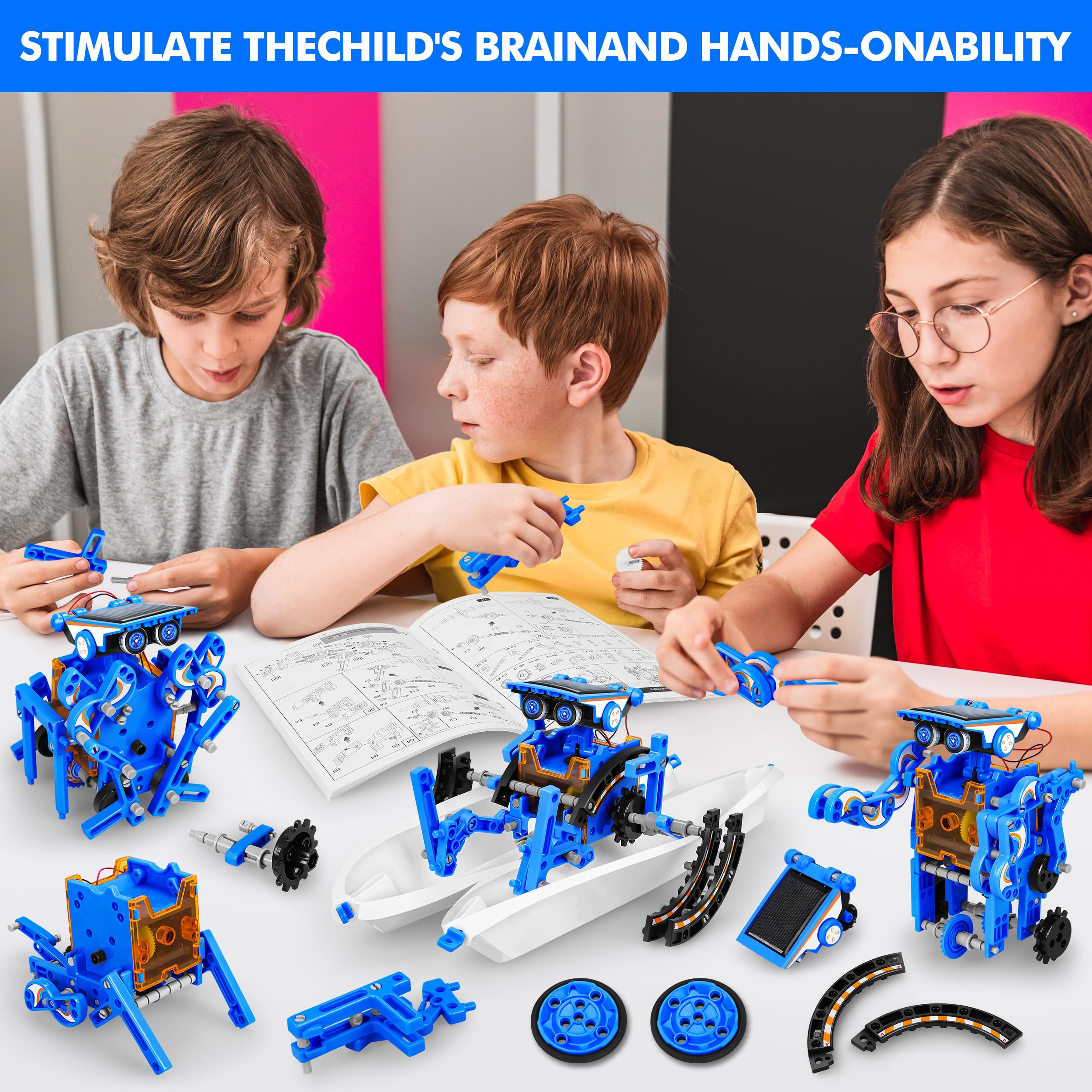 Bottleboom kids assembling the kit, ideal for classroom or family time.