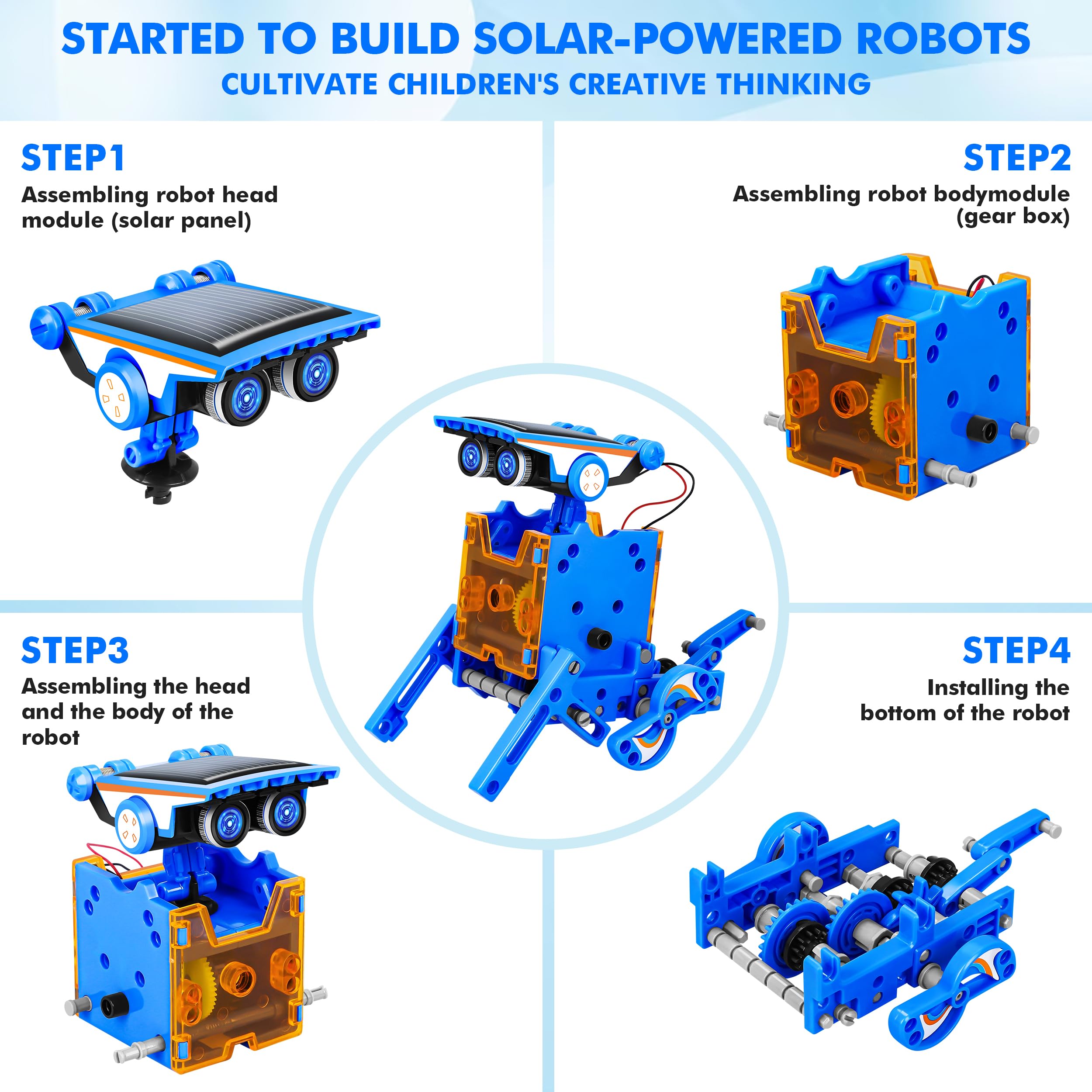 Bottleboom solar robot on land robot model demonstrates mobility and engineering.