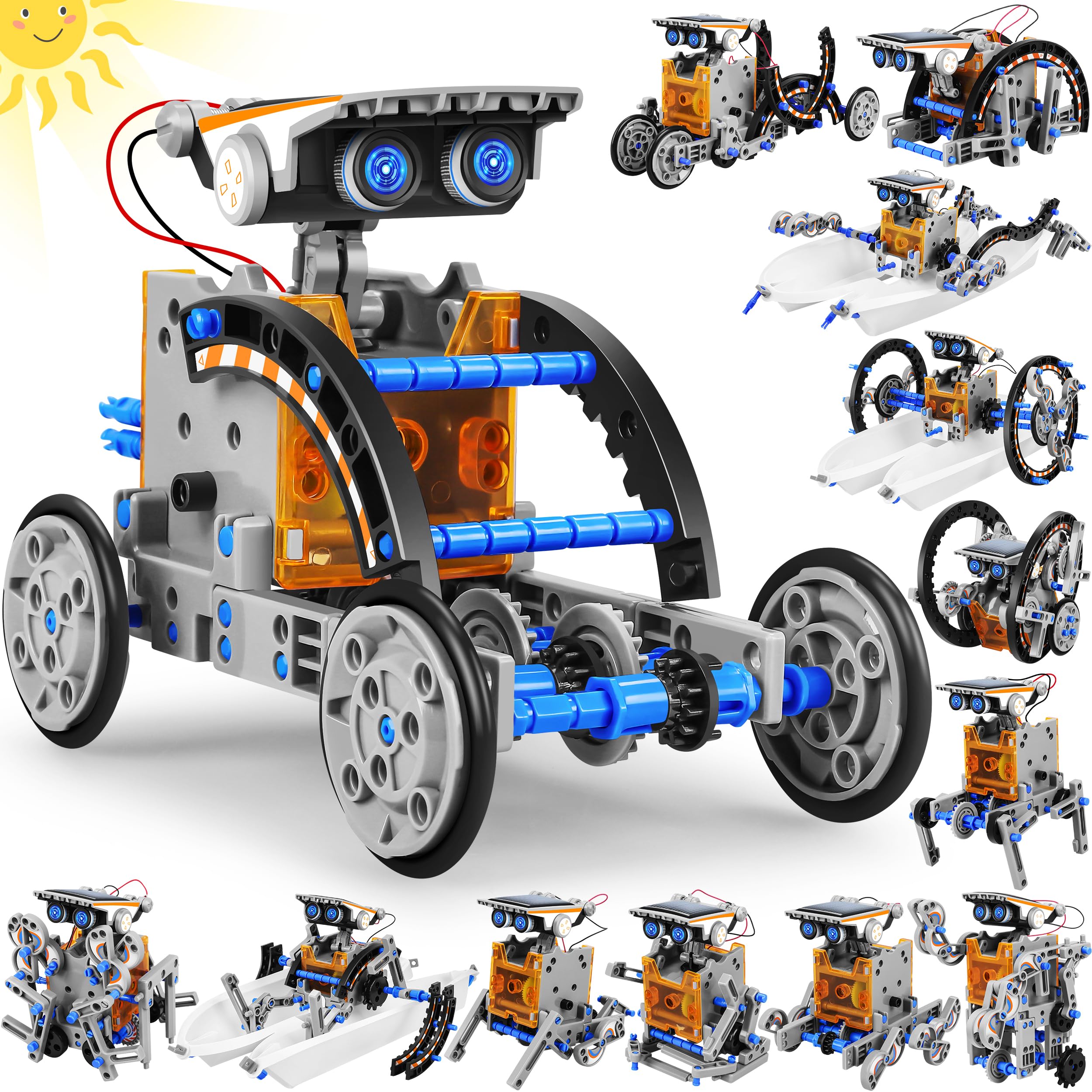 Bottleboom STEM 13-in-1 solar robot kit for hands-on learning and safe exploration.