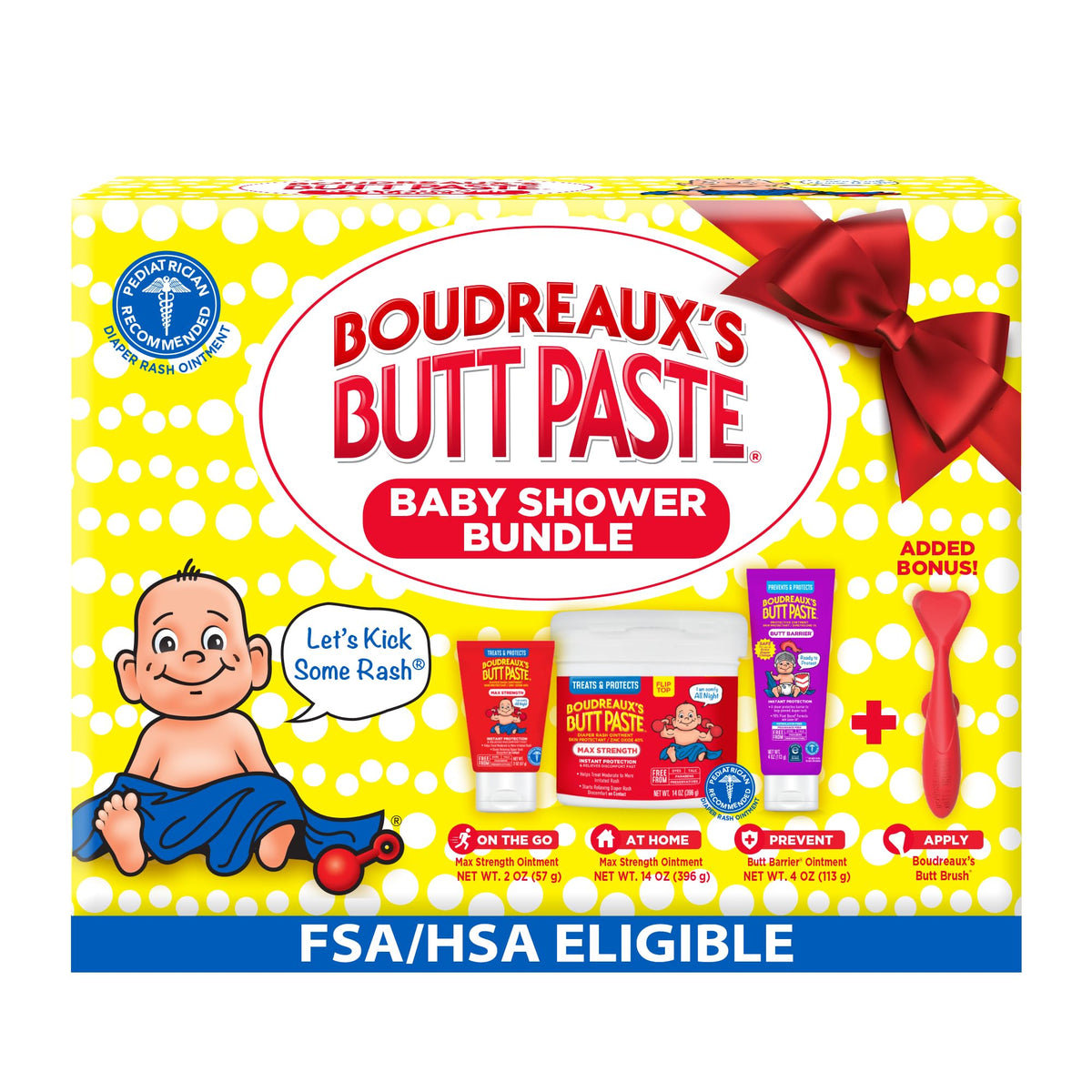 Boudreaux's Butt Paste 14oz jar in gift set for newborn diaper care