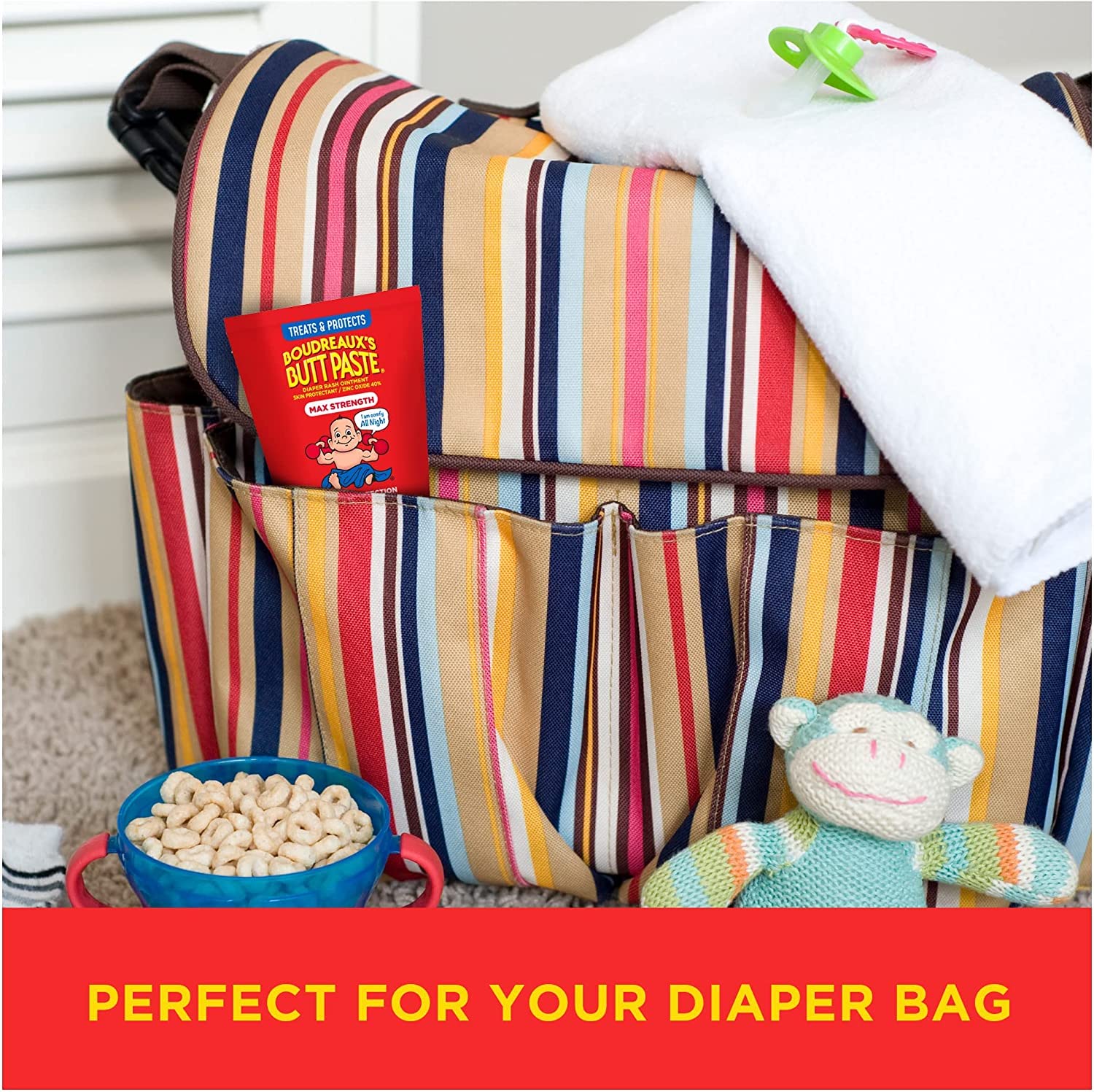 Diaper bag-friendly travel tube makes on-the-go care easy.