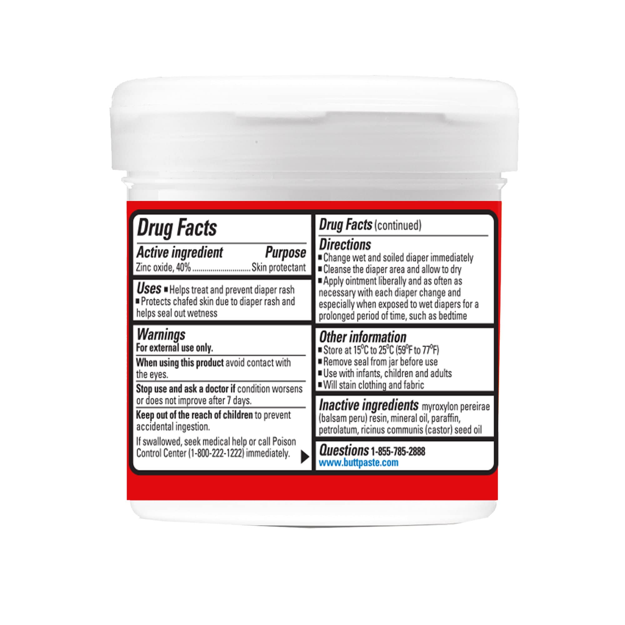 Free-from dyes and parabens, Boudreaux's Butt Paste formula supports gentle care.