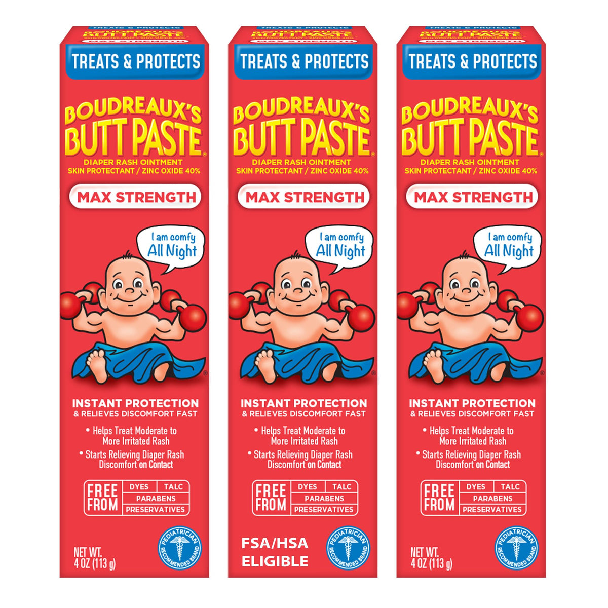 Boudreaux's Butt Paste Max Strength tube with zinc oxide for protection