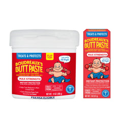 Boudreaux's Butt Paste Maximum Strength tube front shows 40% zinc oxide for fast relief.