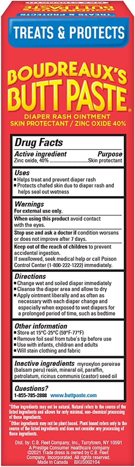Seal out moisture with Boudreaux's Butt Paste for dry skin overnight
