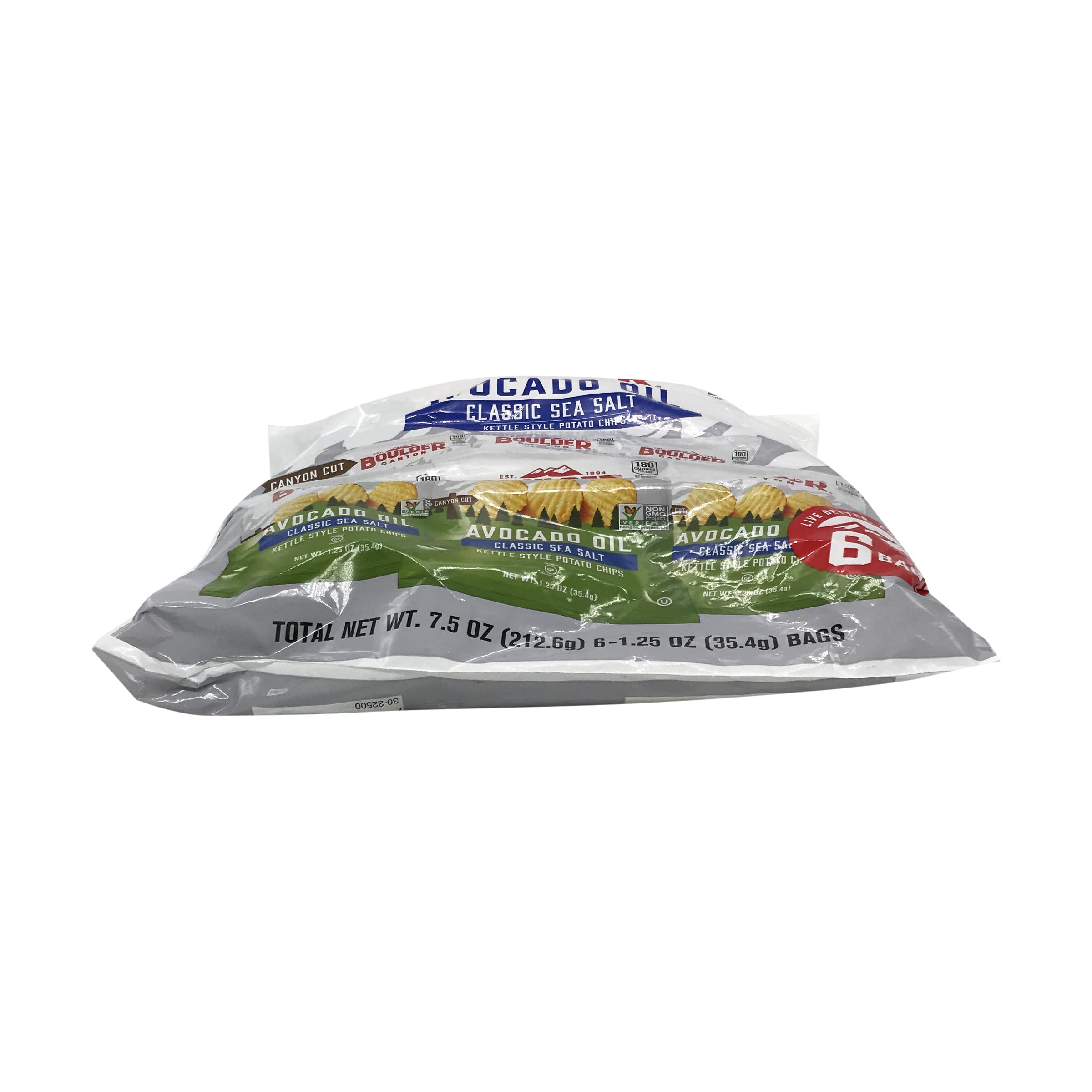 Boulder Canyon avocado oil sea salt potato chips bag 7—consistent crunch appeal.
