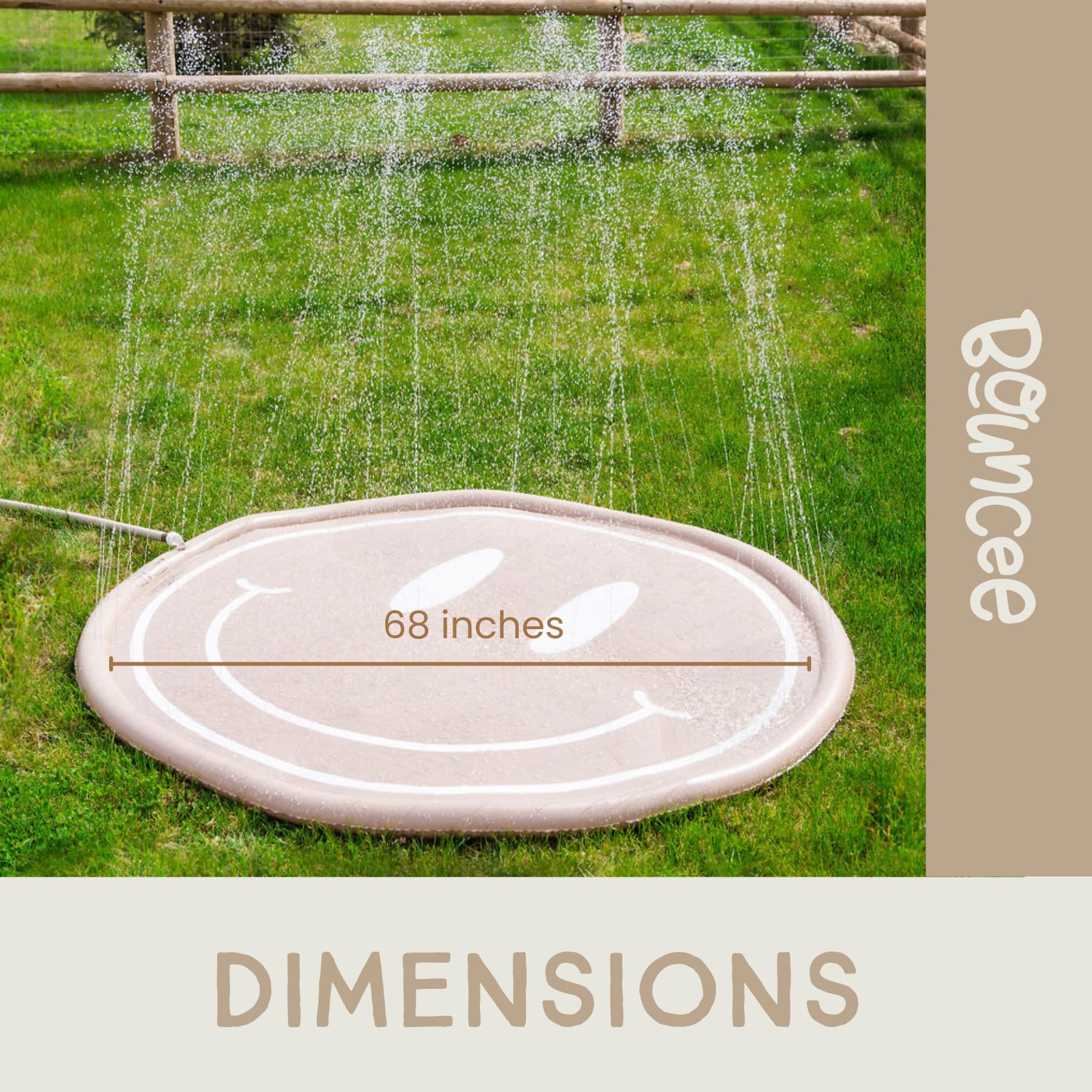 Bouncee outdoor water toy promotes active play and social growth.