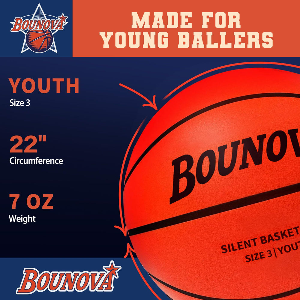 BOUNOVA Silent Basketball offers realistic bounce for indoor hoops and dunk practice